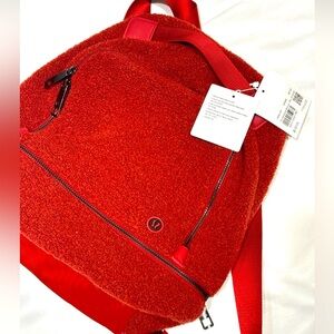 Lululemon City Adventurer Mini Sherpa Backpack Magma Burnt Orange 10L Fleece